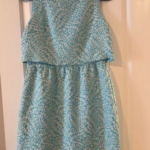 The Limited Aqua and White Dress